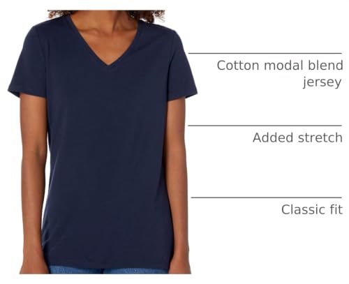Image of Amazon Essentials Women's Regular-Fit Short-Sleeve V-Neck T-Shirt, Multipacks
