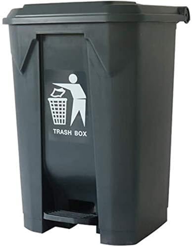 Poubelle plastique 80L grise à pédale multifonctionnelle pour l'extérieur
