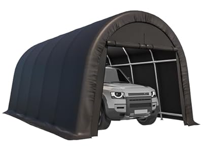 MELLCOM Carport 12 x 20 FT Heavy Duty, Portable Garage with All-Steel Metal Frame and Round Style Roof, Anti-Snow Car Canopy Outdoor Storage Shelter for Car, Truck, Boat