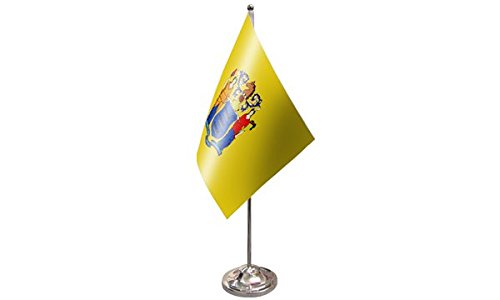 AZ FLAG New Jersey Prestige Table Flag 6'' x 9'', US state of New Jersey Office Decoration 100% Satin 22 x 15 cm - Image 2
