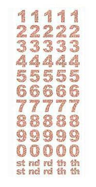 Vsorce4u 1 x Sheet Self Adhesive 15mm Glitter Bold Number Stick On Stickers Sheet for Card Making, Scrapbooking and Art & Craft