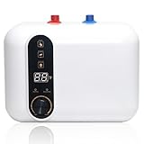 Goyappin 2.6 Gallon Hot Water Heater Electric LED Display Under Sink Water Heater Plug in 120V Tank on Demand,1500W Under Counter Cupboard