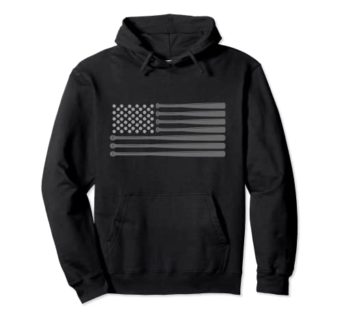 American Flag Baseball Apparel - Baseball Pullover Hoodie