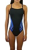 Adoretex Women's Side Wings Thin Strap Swimsuit(FN029)-Blk/Blue-28