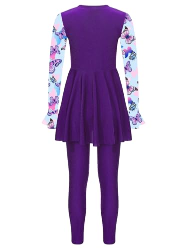 2Pcs Girls Full Body Swimsuit Modest Swimwear Kids Long Sleeve Rash Guard UPF50+ Bathing Suit4