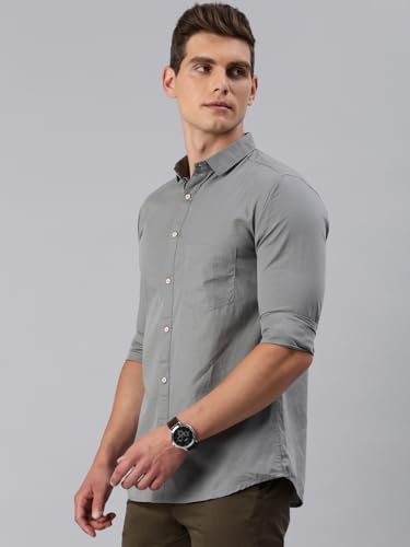 Majestic Man Men Comfort Slim Fit Solid Cotton Casual Shirt