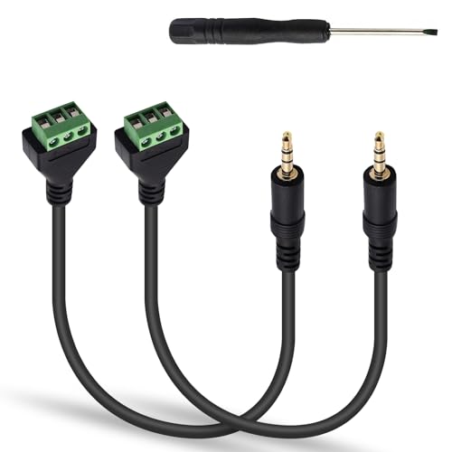 Cable adaptador Jack 3.5mm a terminal atornillado 30 cm 2 unidades miniatura 1