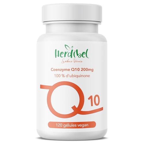 Coenzyme Q10 200mg | 120 gélules végétaliennes de CoQ10 100% pure pendant 4 mois | Q10 naturellement fermenté | Antioxydant, énergie, cœur et système immunitaire | Co Q10