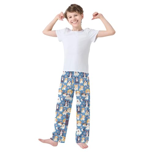 Different Cute Dog Paw Boys Pants Girl Sleep Pants Long Trousers Elastic Waist Lounge Bottoms S3