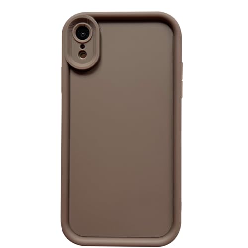Image of Puxicu Slim Case for iPhone XR, Enhanced Camera Protection, Shockproof Skin-Friendly Touch Soft Case Cover for iPhone XR Phone 6.1 inch, Coffee