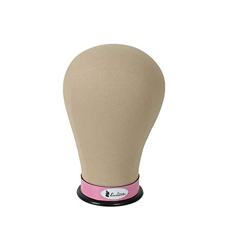 22¡± Cork Canvas Block Head wig Canvas Mannequin Head with Wig Marking Tools 9 PCS, Use for Wigs Marking Display and Styling