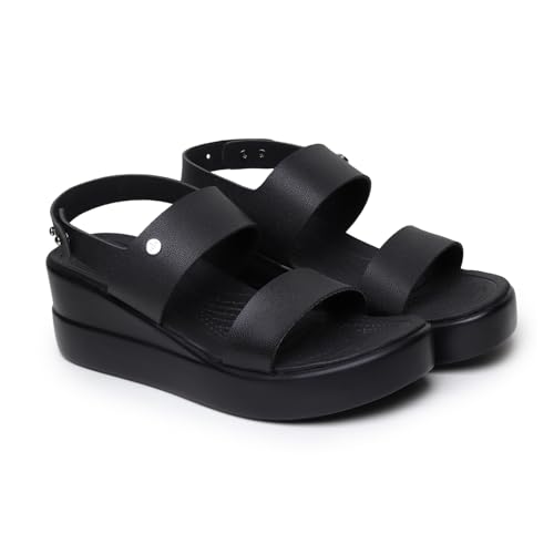 Image of YOHO Bliss Platform Heel Sandals for Women | Orthopedic Cushioned Footbed Footwear | Comfortable Open Toe Wedges | 006