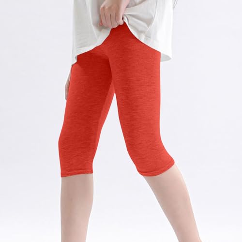 4 Pack Girls Capri Leggings Stretch Active Pants High Waist Yoga Pants Knee Length Cropped Pants Workout Leggings4