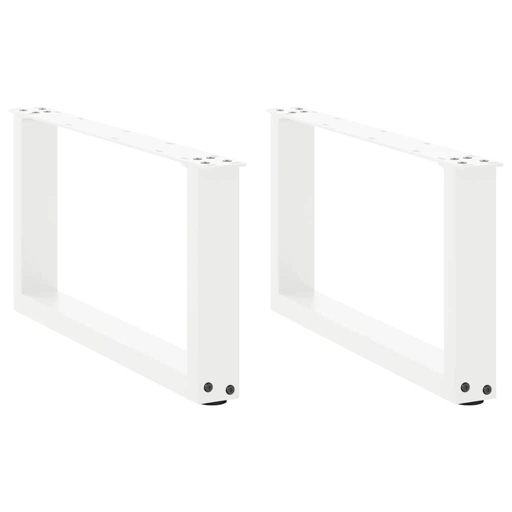 SXZenSpace U-Shaped Coffee Table Legs 70 x (30-31) cm White Powder-Coated Steel Adjustable Feet Modern Design for Living Room Hallway Office