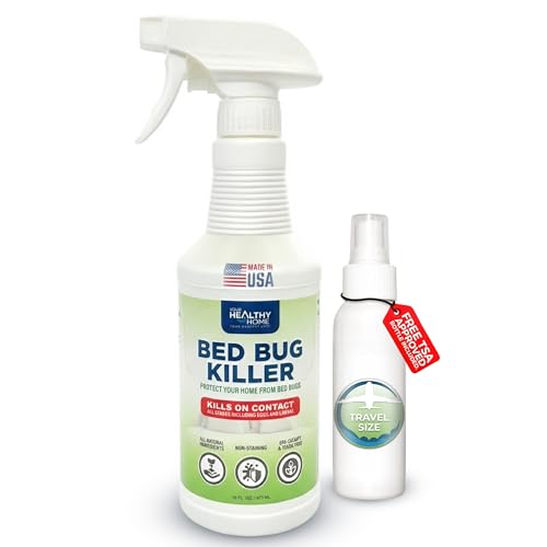 Your Healthy Home Bed Bug Killer Spray - Plant-Based Bug Spray for Home - Effective Insect Spray for Mattresses, Bedding, Furniture & More - Safe for Indoor and Outdoor Use - Unscented - 16 FL Oz