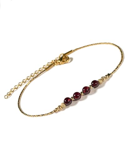 Bracelet grenat pierre de naissance de janvier idée cadeau fait main