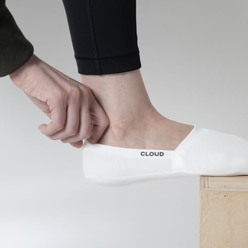 Image of Cloud Organic Terry No Show Socks Non Slip Loafer Sneaker Flats Boat Shoe Invisible Low Cut Cotton Socks For Men and Women Organic White 5Pack