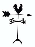 The Lazy Scroll Hen Chicken Roof Mounted Weathervane Black Wrought Iron Look Handcrafted in The USA