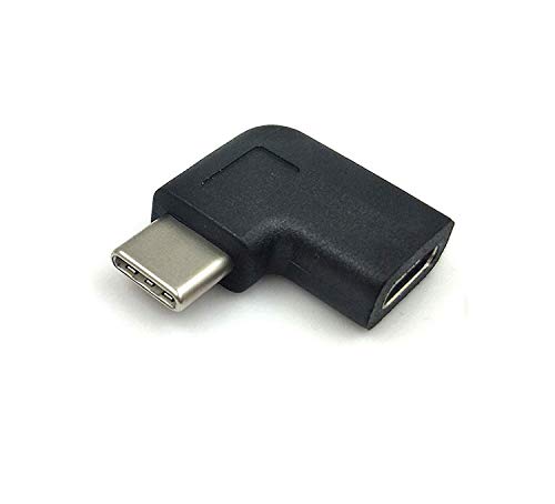 Adaptador tipo C USB C macho a hembra por Maxhood; USB-C con ángulo de 90 grados a la derecha e izquierda, USB 3.1 tipo C, adaptador para ordenador port&aacute