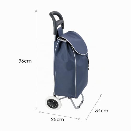wuuhoo® Einkaufstrolley Shoppy mit Rollen und Aluminiumgestell, Einkaufswagen in Blau faltbar für...