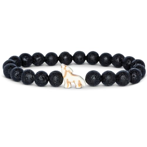 Fahlo Scout Bracelet Wolf Tracking Bracelet Elastic Supports AZA SAFE one Size fits Most for Men and Women (Lava Stone)