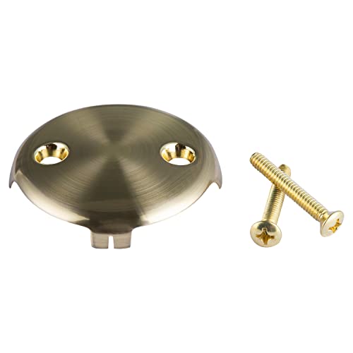 Universal Bathtub 2-Hole Overflow Face Plate Brass Construction (Brushed Brass) #TOP2