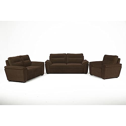 Image of Wakefit Sofa Set | 3 Year Warranty | Sofa 6 Seater, 6 Seater Sofa for Living Room, Wooden Sofa Set, Sofa Set 3+2+1 Seater - Lounger(Malphino : Dark Earth)