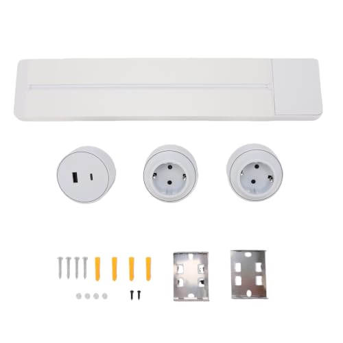 Regleta de alimentación de aleación de aluminio AMONIDA blanca con acabado premium de 40cm 5