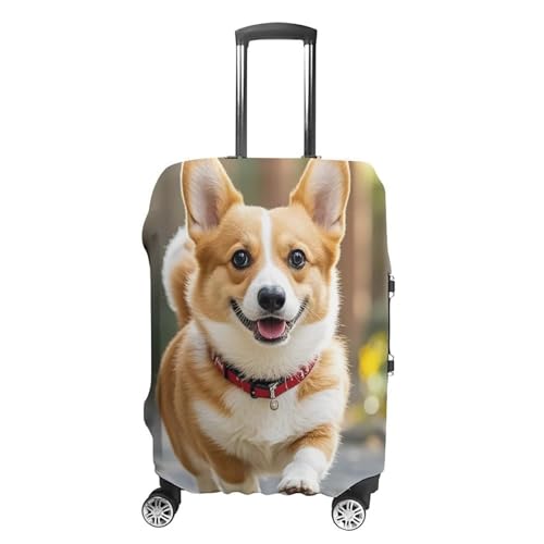 Running Corgi Printed Luggage Cover Protector, Fits 18-32 Inch Luggage