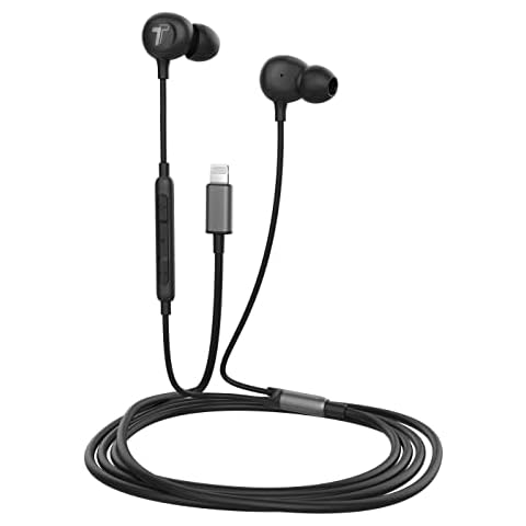 Thore iPhone Earbuds (Apple MFi Certified) Lightning Connector in-Ear Earphones (V60) Wired Headphones with Microphone for iPhone 13 Pro Max/12 /11/XR/Xs /7/8 Plus/SE - Black (Retail Package) Cover