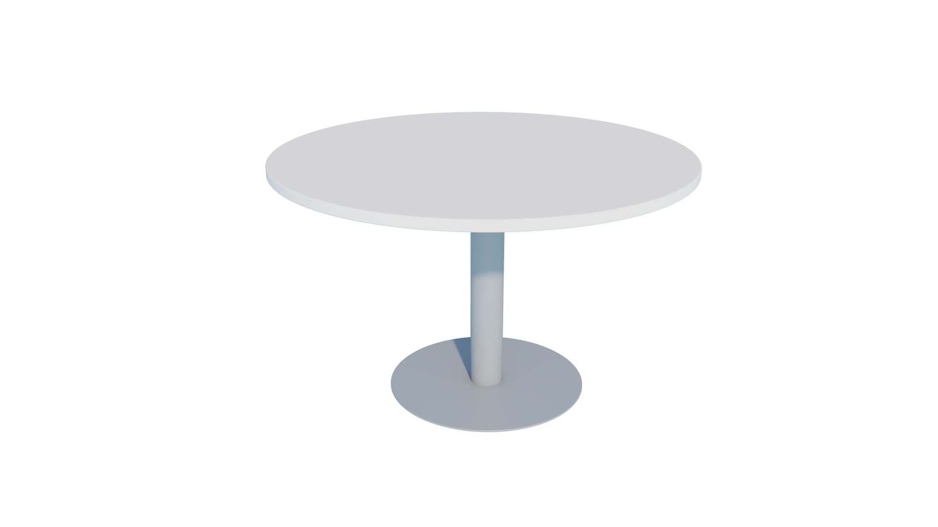 Mesa de Reuniones, Redonda, Blanco. 100Ø. con Base Cilíndrica.