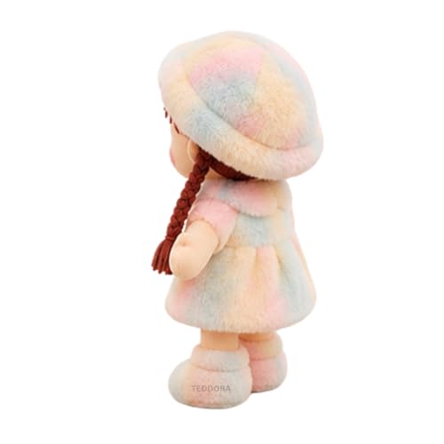 Image of Rainbow Dress Doll with Braided Hair Soft Toy for Girls Boys Kids,Multicolor,Rag Plush Stuffed Baby Teddy Gift Birthday, 40 cm