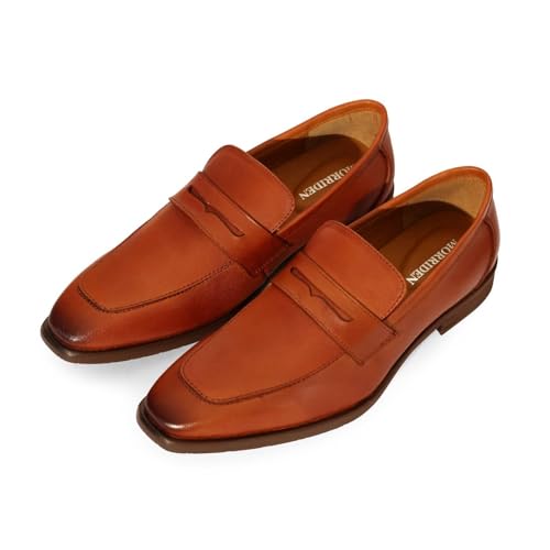 Image of Classic Genuine Leather Formal Penny Loafers for Men | Premium Formal Slip-On Shoes | Cushioned Comfort | Lightweight TPR Sole | Office & Business Wear