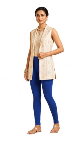 Image of Women's Cotton Lycra Ankle Length Leggings | Regular Rise, Soft 4 Way Stretch Fabric | Casual & Ethnic Wear