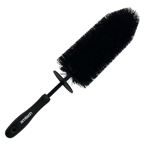 Amtech - Cleaning Brush for Alloy Wheels with Flexible Reach, Home, Easy to Use with Ergonomic Handle, Lightweight, Non-Scratching Bristles for Smooth Finish (445mm)
