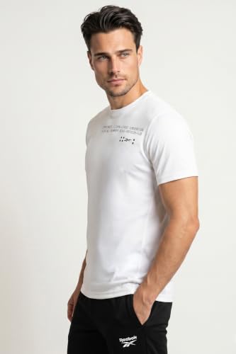 Image of Reebok Men's Polyester Gym T-Shirt - Moisture Wicking Sports T-Shirt for Men | Workout Running Training Tshirt for Men | Half Sleeve Active Tee