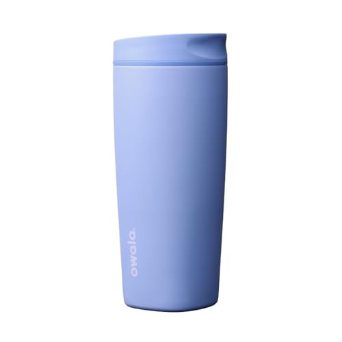Image of Owala SmoothSip Slider Insulated Stainless Steel Coffee Tumbler, Reusable Iced Coffee Cup, Hot Coffee Travel Mug, BPA Free 20 oz, Out of the Blue