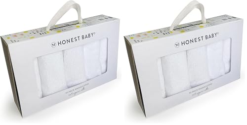Image of HonestBaby Terry Wash Cloths in Gift Box 100% Organic Cotton for Infant Baby Boys,Girls,White,One Size,10 Count (Pack of 2)