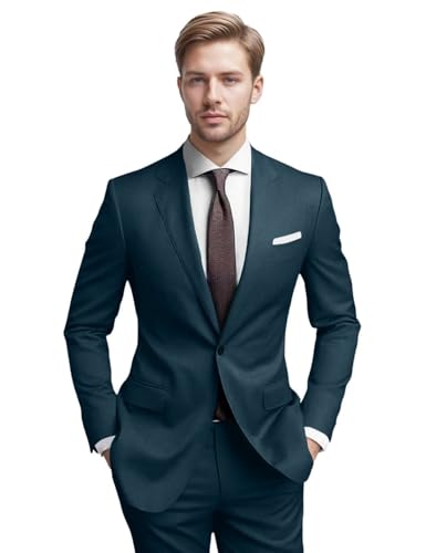 Men's Suits Regular Fit Formal Suits for Men Casual Tuxedo for Men Wedding Business Prom Mens 2 Piece Suit Set