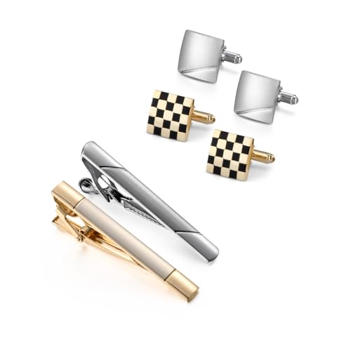 Image of Wynameleri Cufflinks and Tie Pins Tie Clips Set of 2 Accessories for Men