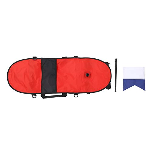 Yuezhongoo Inflatable Float Scuba Marker Buoy Dive Flag Safety Gear for Diving Activities (Red)