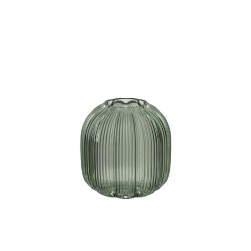 Villeroy & Boch – Fleur Vert Vase 11 cm Grün, Spülmaschinenfest, Kleine Tischvase, Blumiges Design, Mundgeblasen und Handgefertigte Glasvase, Kleines Deko-Highlight, Deko Wohnung, Home Decor, Glas