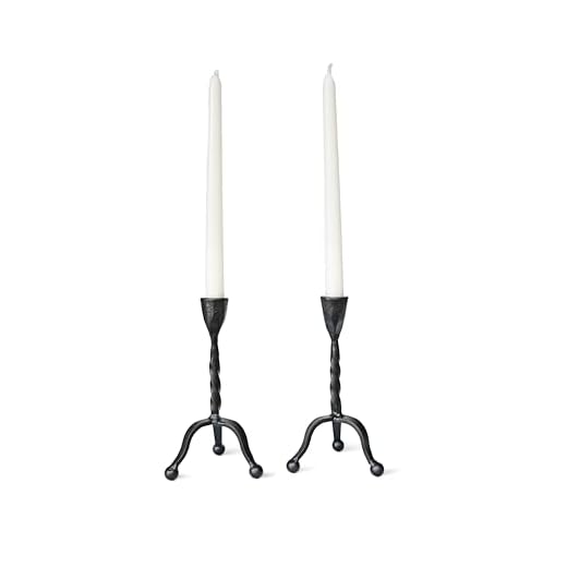 Remenna Black Taper Candle Holder Set of 2,Vintage Candle Sticks Holder Decor,Wrought Iron Candle Holder for Table Centerpiece,Halloween,Wedding,Christmas