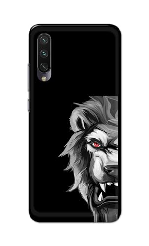Image of PRINTFIDAA Printed Hard Back Cover Case for Mi A3 Back Cover (Angry Lion) -112
