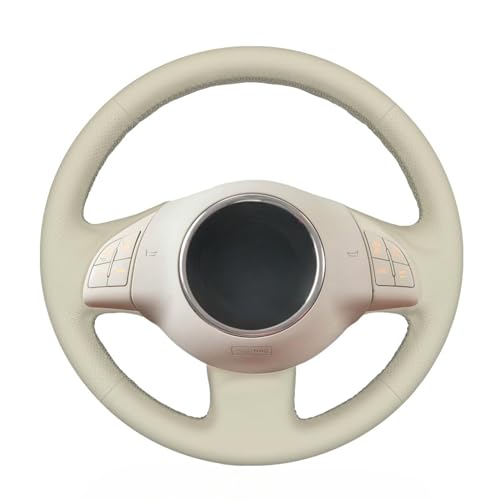 MEWANT Car Steering Wheel Covers for Fiat 500 2008-2012 Hand-Stitched Car Steering Wrap