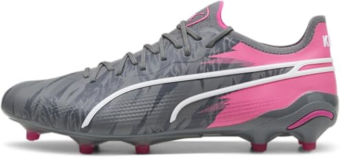 Puma Mens King Ultimate Rush Firm GroundArtificial Ground Soccer Cleats - Grey, Pink