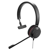 Jabra Evolve 20 SE Wired Mono Headset - Advanced ANC in Microphone - Passive Noise Cancelling - Rich, Immersive Sound - Microsoft Teams On Ear Wired Office Headphones with Mic - Latest USB - PC & Mac