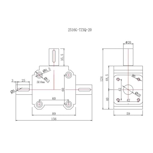 Engrenage de commutation à 90 degrés 2,5 modules 16 dents pour forte charge