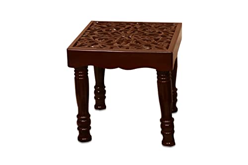 Image of Wooden Stool Table Solid Wood Best Used as Bedside Corners Footrest Foot Step Stool Tea Coffee Plants for Living Room Outdoor Furniture Pre-Assembled Brown