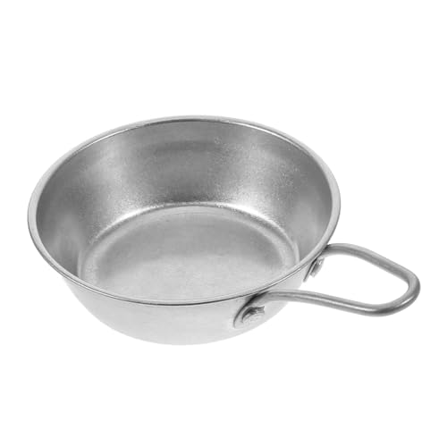 OSOLADY Vintage Korean Stainless Steel Camping Bowl Lightweight Durable and Heat Resistant Outdoor Dish for Cooking Serving and Grilling for Picnics and Hiking Activities